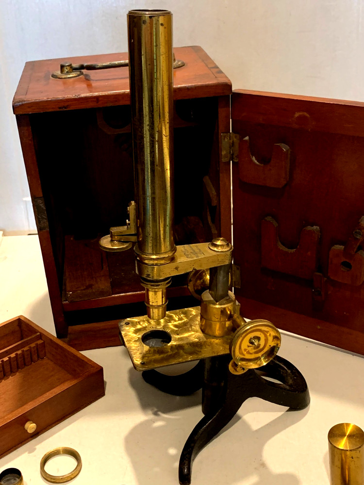 ANTIQUE MICROSCOPE EG WOODS LONDON