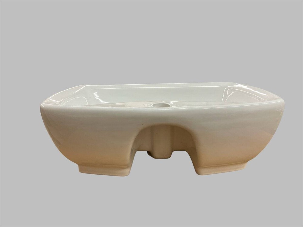 21" White Ceramic Rectangular Vessel Above Counter Sink with overflow