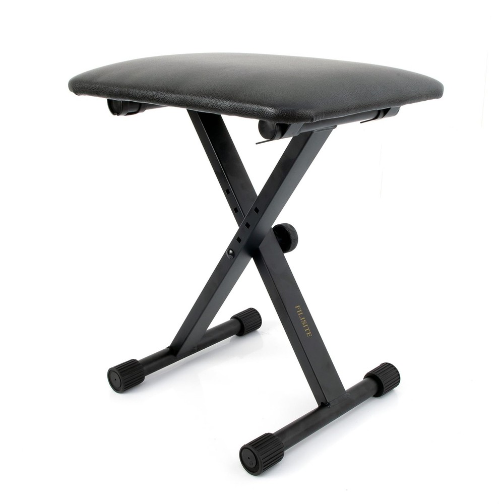 Keyboard Bench X-Style Height Adjustable Padded Cushion Foldable Stool Portab...