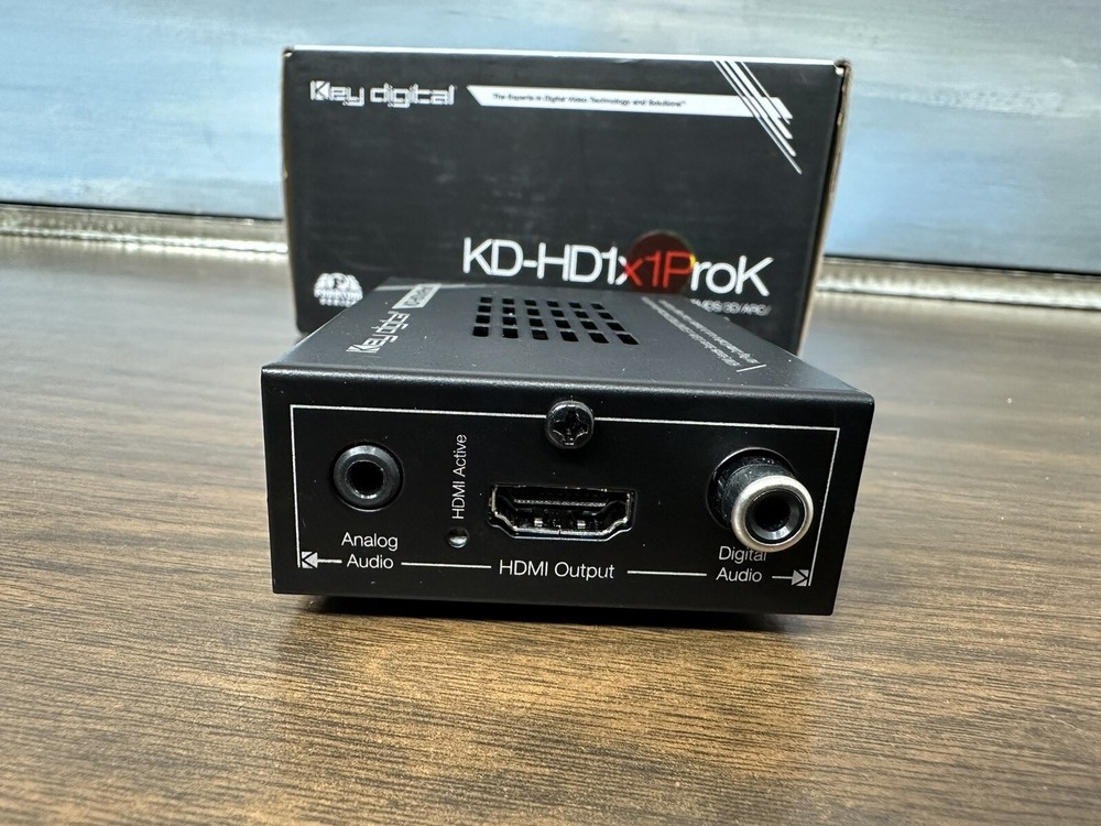 Key Digital KD-HD1x1ProK HDMI Extender/Booster/Buffer with Audio De-Embedder