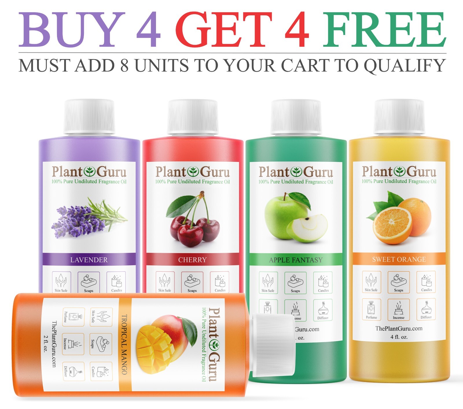 Fragrance Oil 4 oz. For Candle Soap Incense Making Burners Scented Oils Bulk Lot