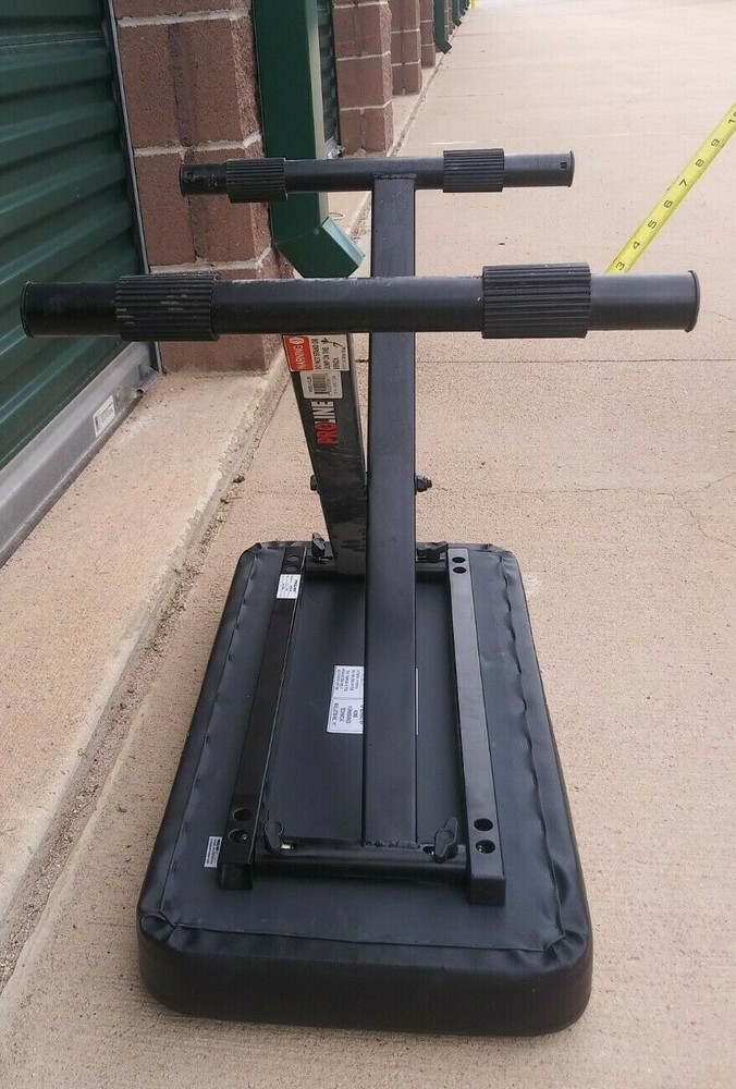 USED BLACK LEATHER FOLDING PROLINE WORKOUT BENCH