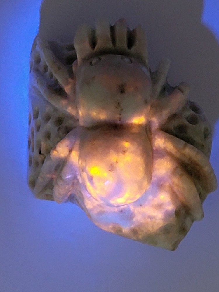 Hackmanite Spider Carving- UV Reactive- WYSIWYG