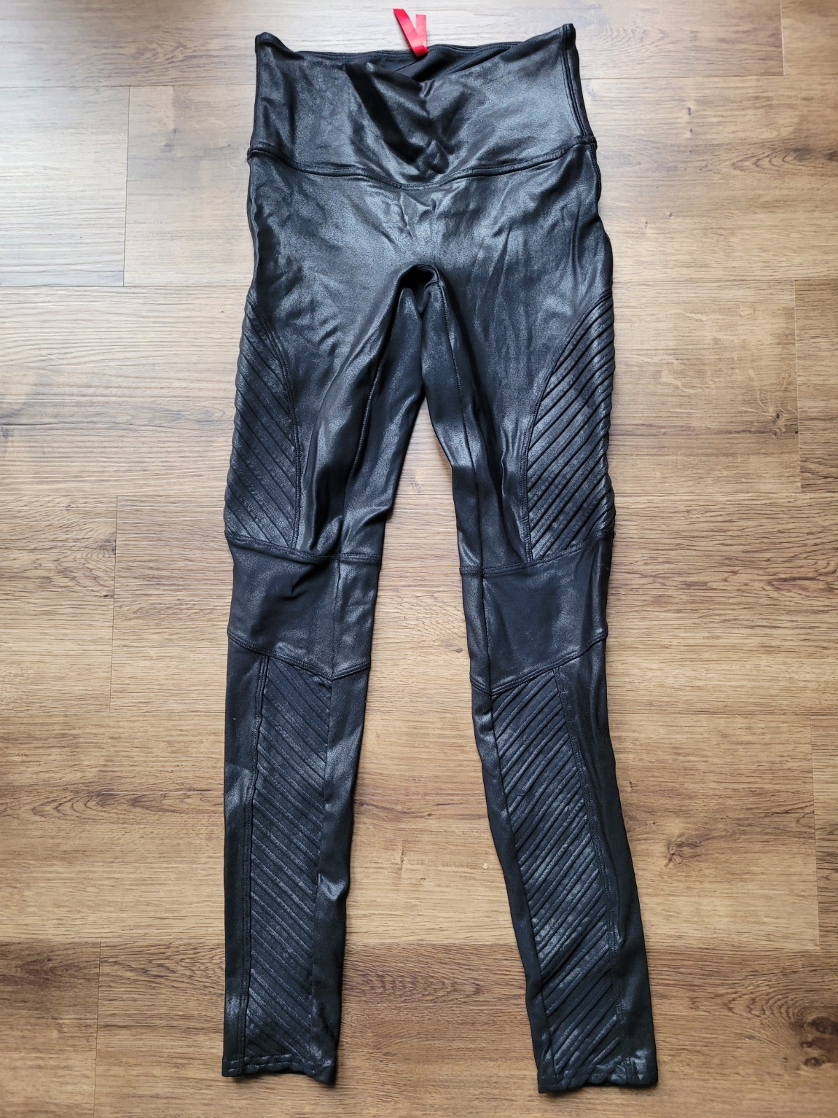 Spanx womens moto leggings faux leather sz S EUC