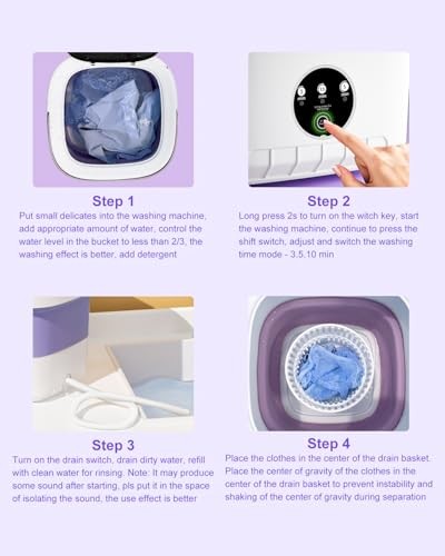 16L Portable Washing Machine 3 Modes Foldable For Small Clothes