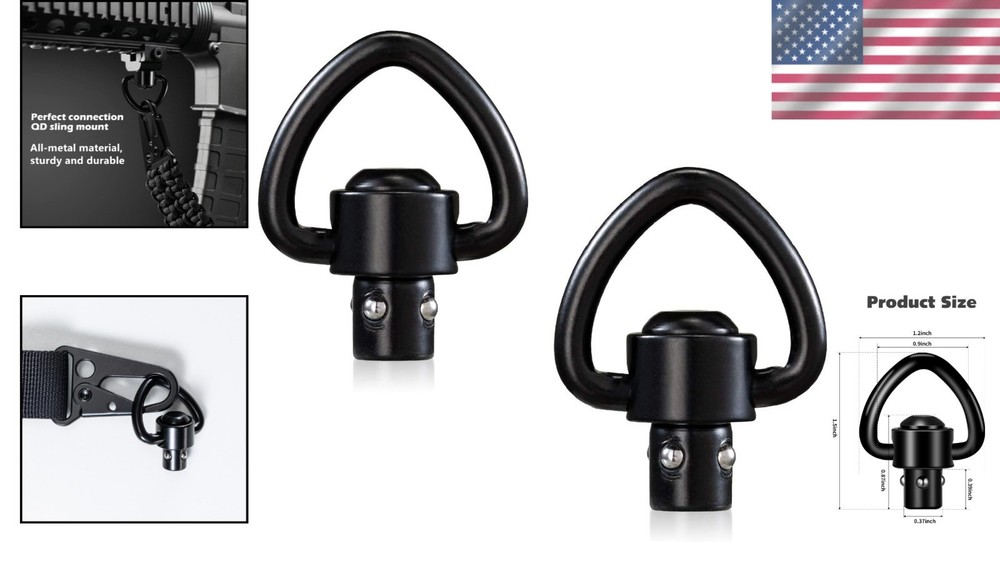 Durable 2-Piece Two Point Sling Mounts - Triangular Design for Maximum Control