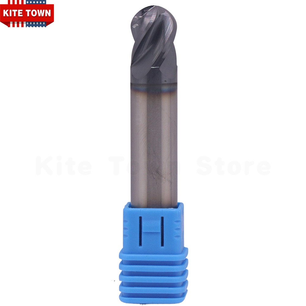 4 Flute 1/2" Solid Carbide Ball Nose End Mill - Double End - AlTiN Coated