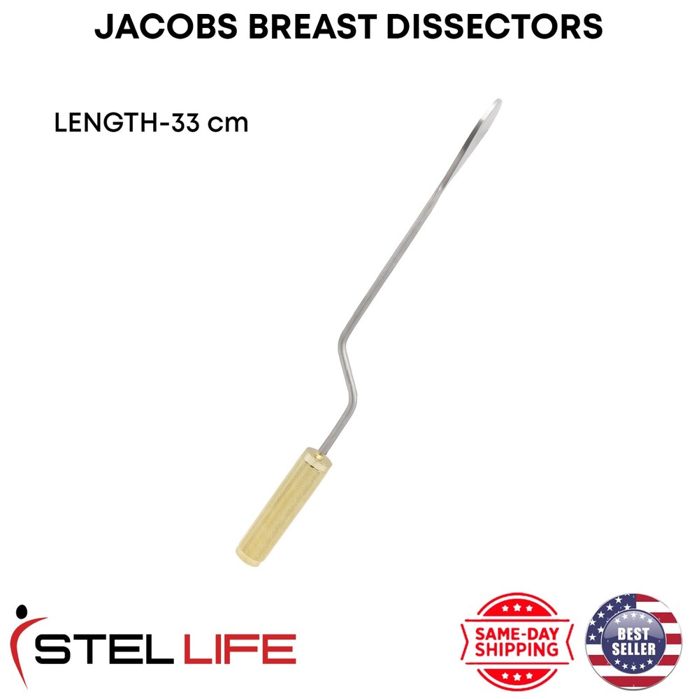 Jacobs Breasts Dissectors 33cm Angled Breasts Spatula Plastic Surgery Instrument