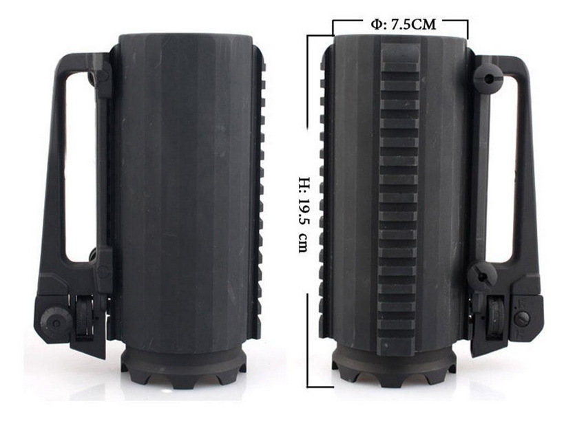 Black Tactical Battle Mug Detachable Carry Military Rail Mug Cup Hunting Kit New