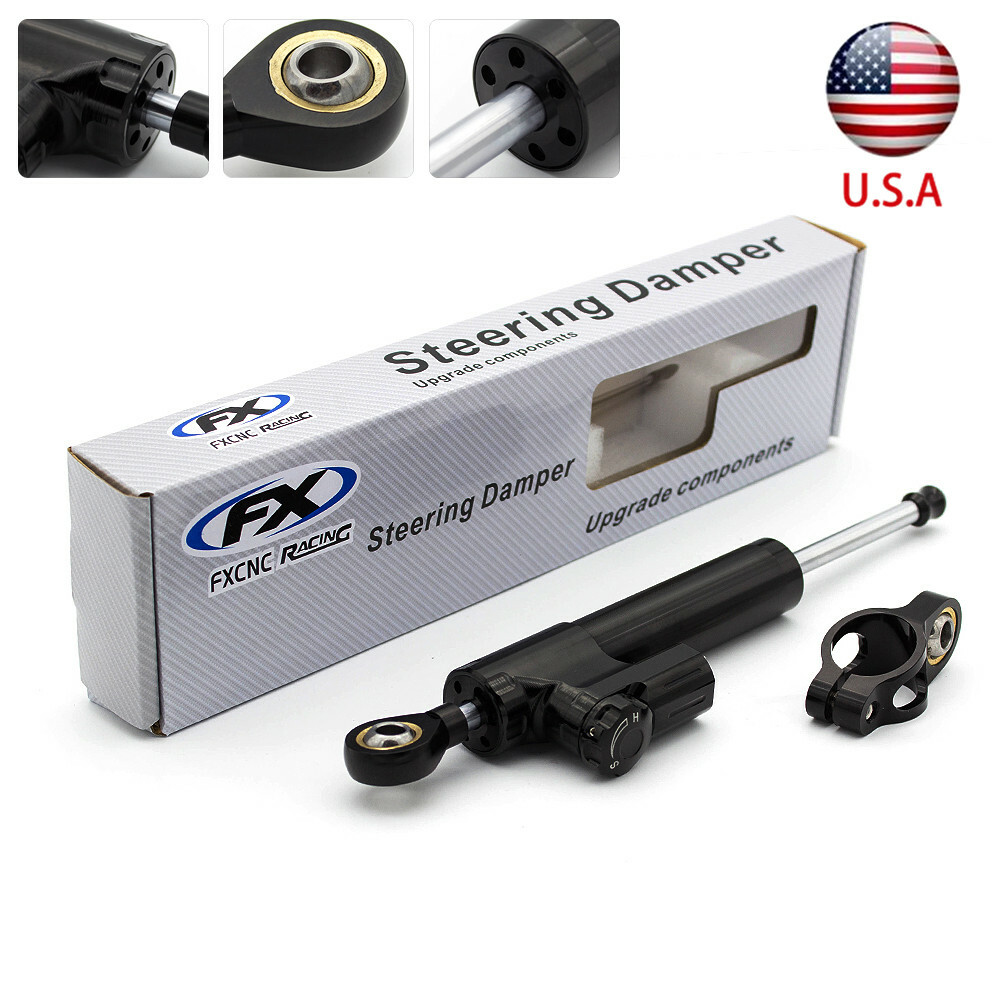 CNC Steering Damper Motorcycle Linear Stabilizer Reversed Safety Control Adjust