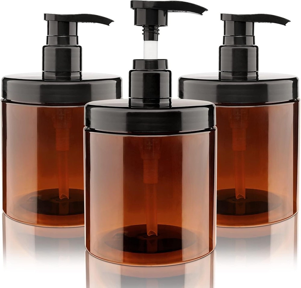 3 Pack 600ml Refillable Pump Bottles | BPA Free Plastic | Lotion Shampoo