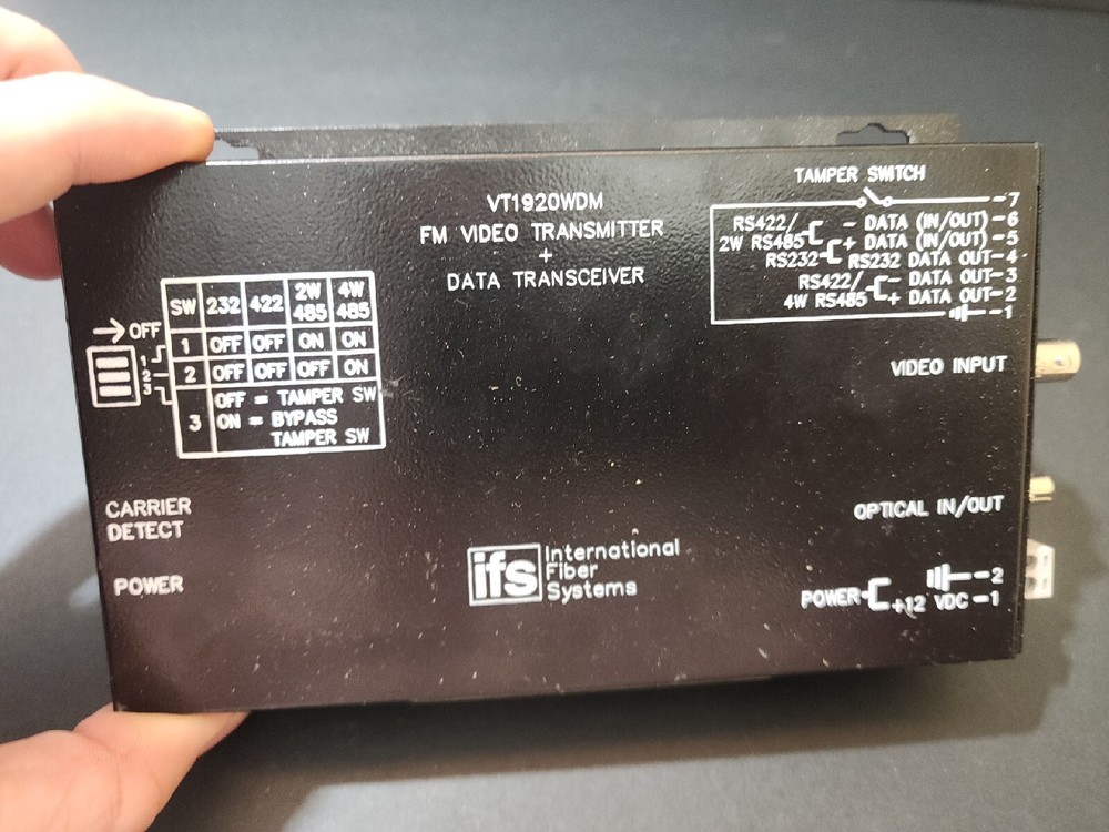 Interlogix FM Video Transmitter Data Transceiver MM 1 Laser VT1920WDM