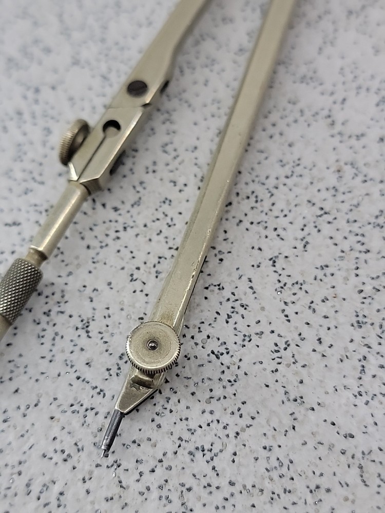 DOS Ltd Vintage Metal Compass Protractor Drawing Tool