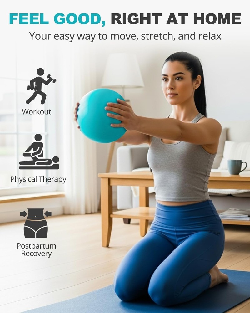 High-Quality 9-Inch Exercise Ball with Quick Pump - Perfect for Core Training
