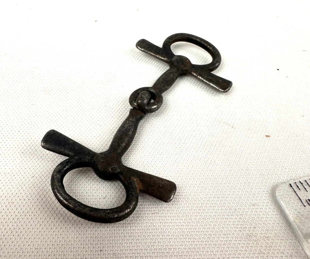RARE Unusual 3" Steel Snaffle Bit - Salesman Sample?