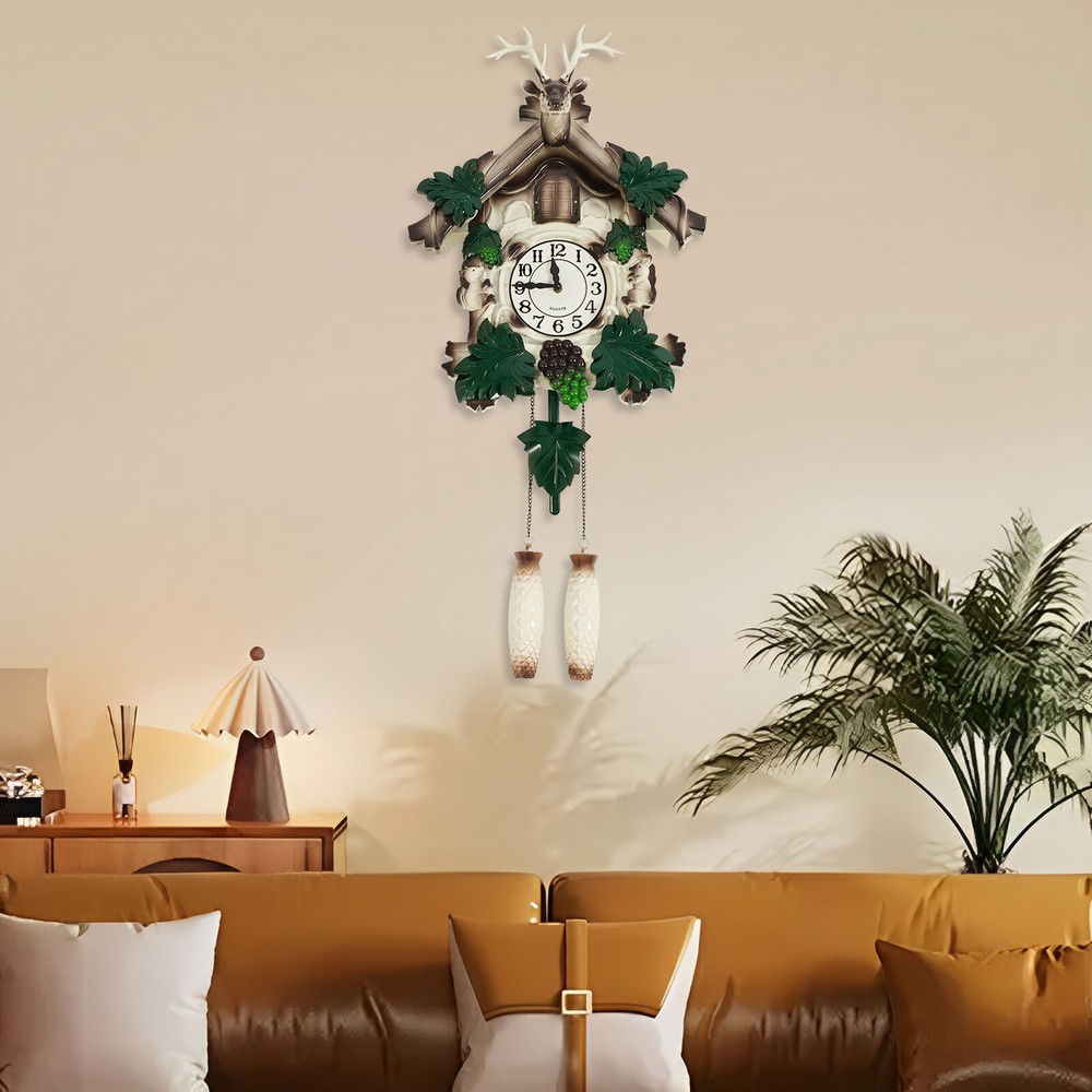 White Wall-mounted Clock Battery Powered Wall Clock Antler Shape Retrol Clock