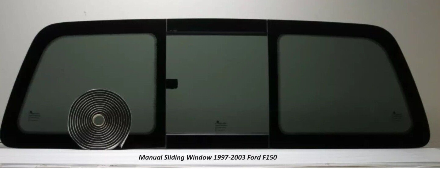 Fits: 1997-2003 Ford F150 Rear Manual Sliding Glass Window + Butly Tape