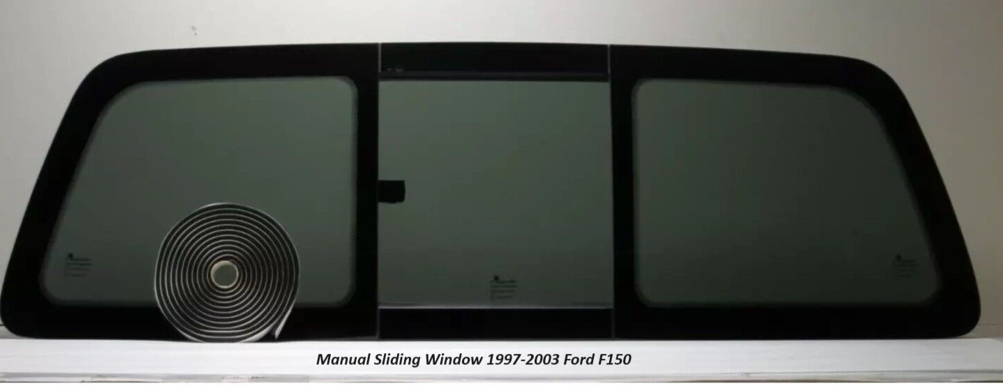 Fits: 1997-2003 Ford F150 Rear Manual Sliding Glass Window + Butly Tape