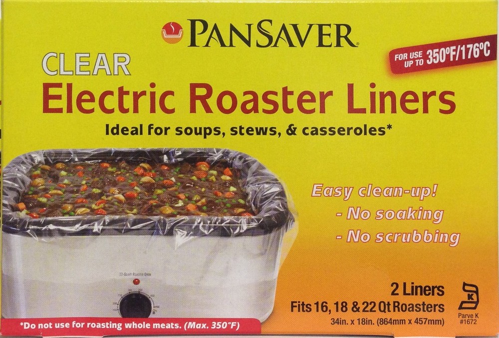 PanSaver Electric Roaster Liners 10-Pack 5x2 - Clear/Original, Rectangular 18"