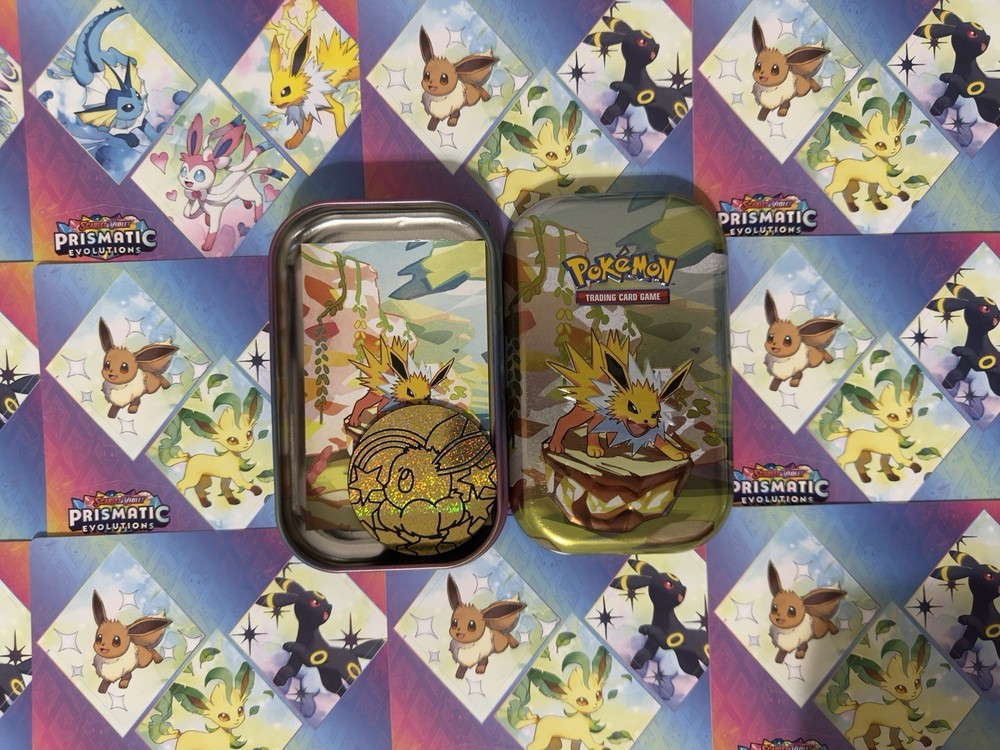 *PICK YOUR TIN* Prismatic Evolutions Mini Tins EMPTY (Includes Coin and Art)