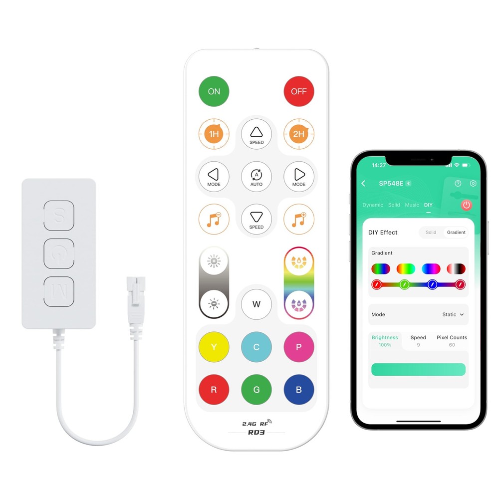 Smart LED Controller with APP & RF Remote, Music Sync, Compatible with Alexa/...
