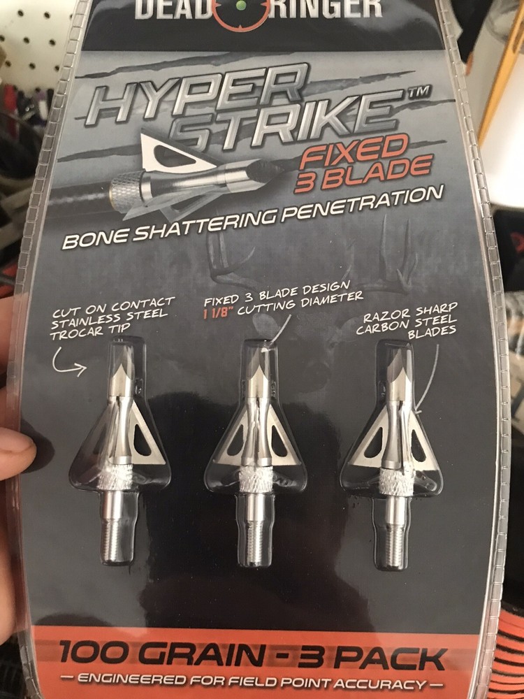 Dead Ringer HyperStrike Fixed 3 Blade Broadheads 3pk