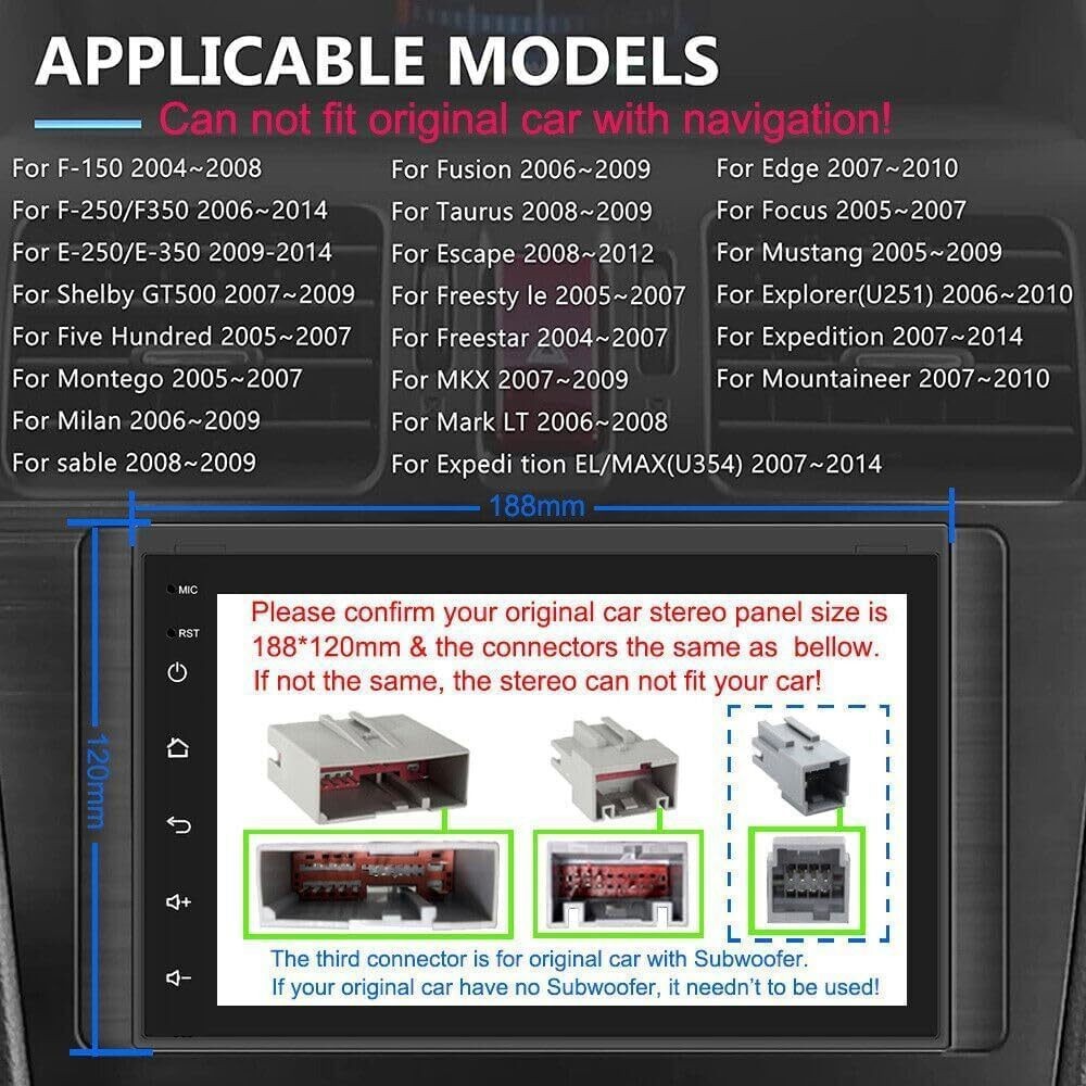 32G Apple Carplay For 2008-2016 Ford F-250 F-350 Super Duty Car Stereo Radio