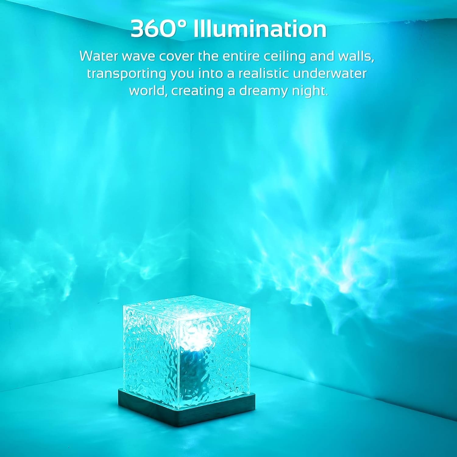 16 Colors LED Night Light Ocean Wave Projector Lamp Aurora Rechargeable Bedroom