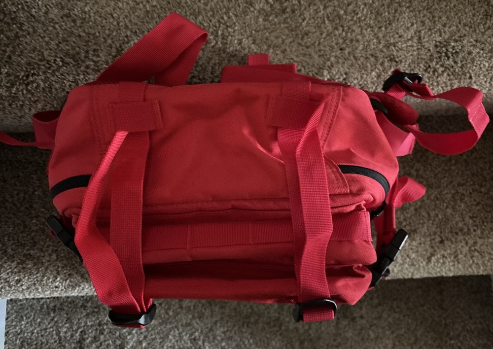 WOLFpak Tactical Backpack Elite Red w/Adjustable Padded Straps 17x12x10