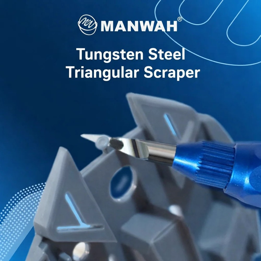 MANWAH Tungsten Steel Triangular Scraper Model Building Tool Edge Scraper
