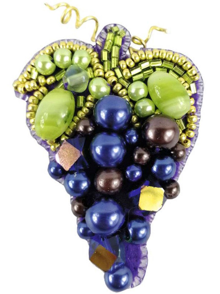 Crystal Art Beadwork kit for creating brooch BP-255C Grape