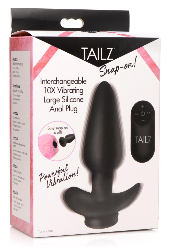 Interchangeable Silicone Vibrating Large Anal Butt Plug Vibrator with Remote