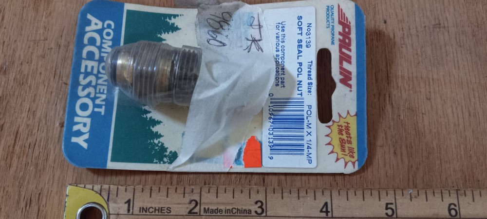 Paulin Propane Fitting - NOS