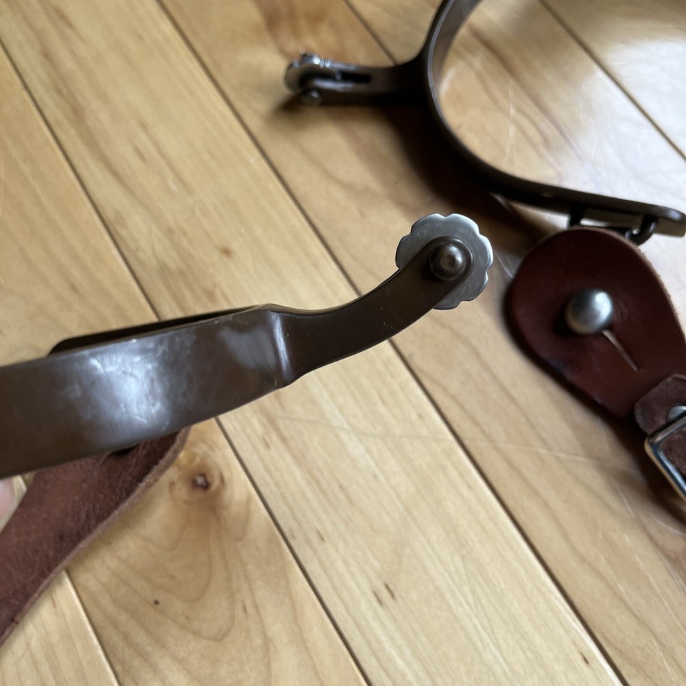 Western Spurs With Leather Straps EUC