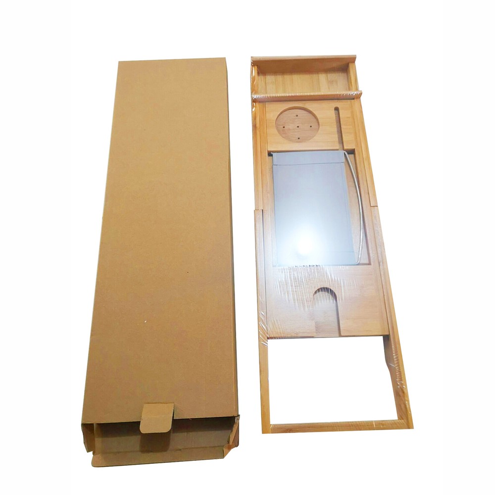 Bamboo Bath Tray Table - Adjustable Caddy with Multifunctional Groove