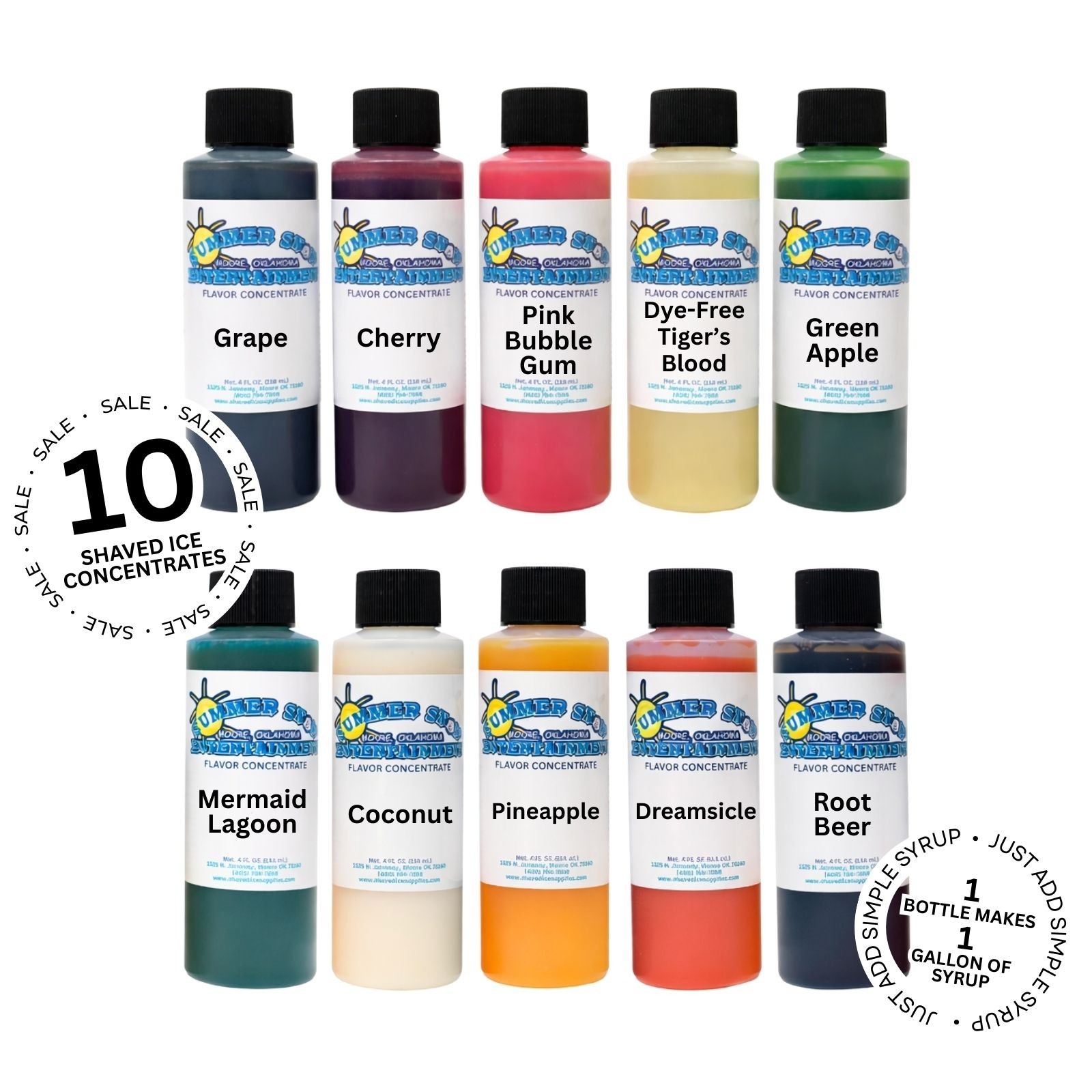 Snow Cone Syrup Flavor Mix Concentrate Shaved Ice Kone Mix  *** 10 PACK****