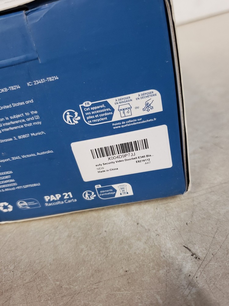 eufy E340 Wireless Video Doorbell Security Dual Camera with Extra Battery