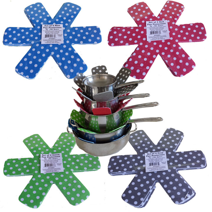 Pan / Cookware Scratch Protector Pads (Set of 4) 15" Diameter (Multicolor)