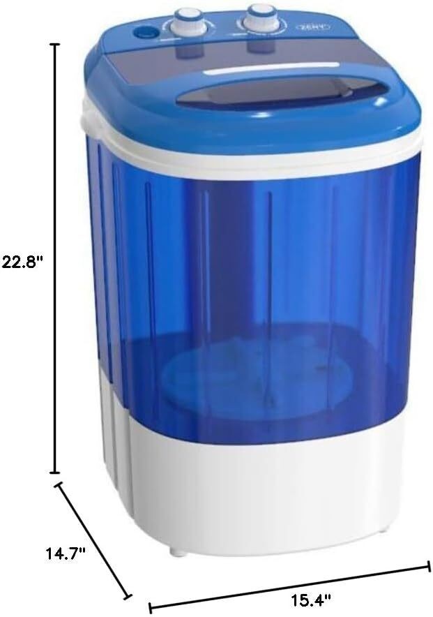 Portable Mini Washing Machine Semi-Automatic Compact Cloth Washer Spinner Blue