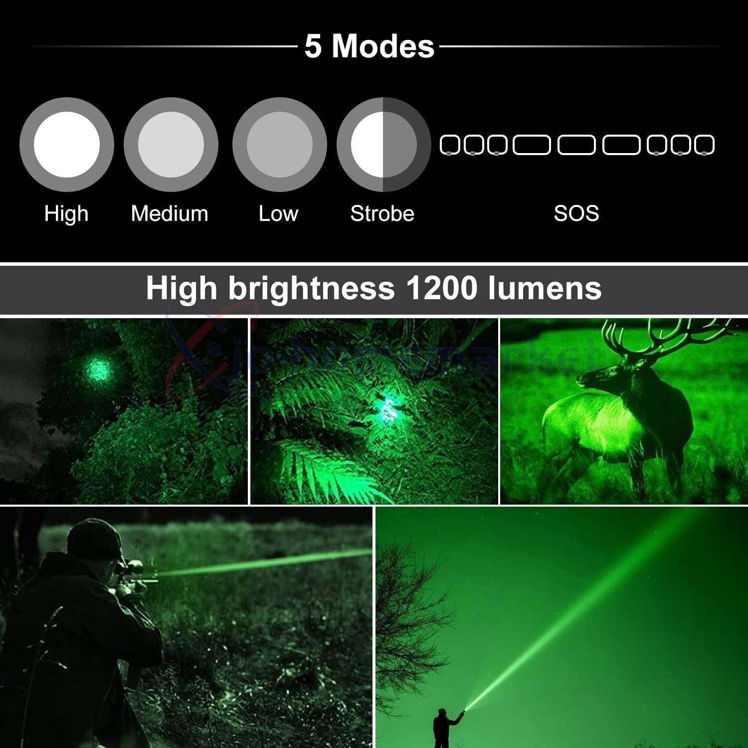 900000 Lumens Tactical Gun Flashlight Picatinny Rail Mount for Hunting Shooting