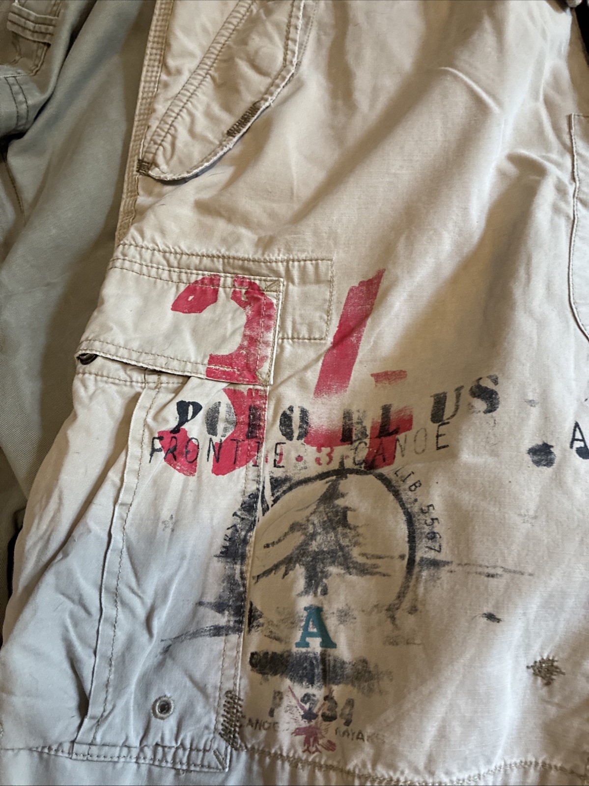 Lot Of 2 Polo Ralph Lauren Cargo Shorts Men's 34 Chino Brown Pockets Zip Fly