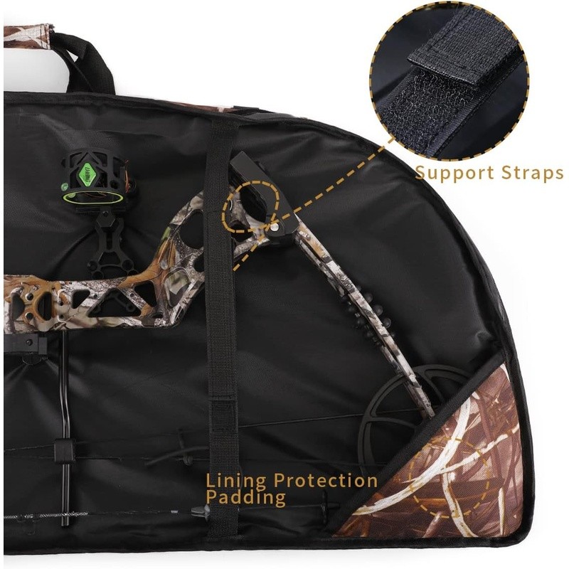 Lightweight Compound Bow Bag W/ Backpack Straps Accessories Pocket Soft Padding
