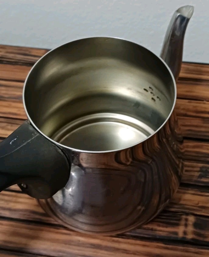 Vtg Silver Coffee Pot With Lid Java Starbucks Brew