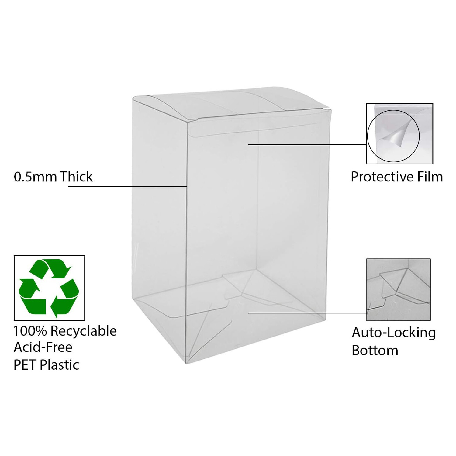 Protectors Compatible for Funko Pop! 6" Figures Plastic Display Vinyl Box 0.5mm