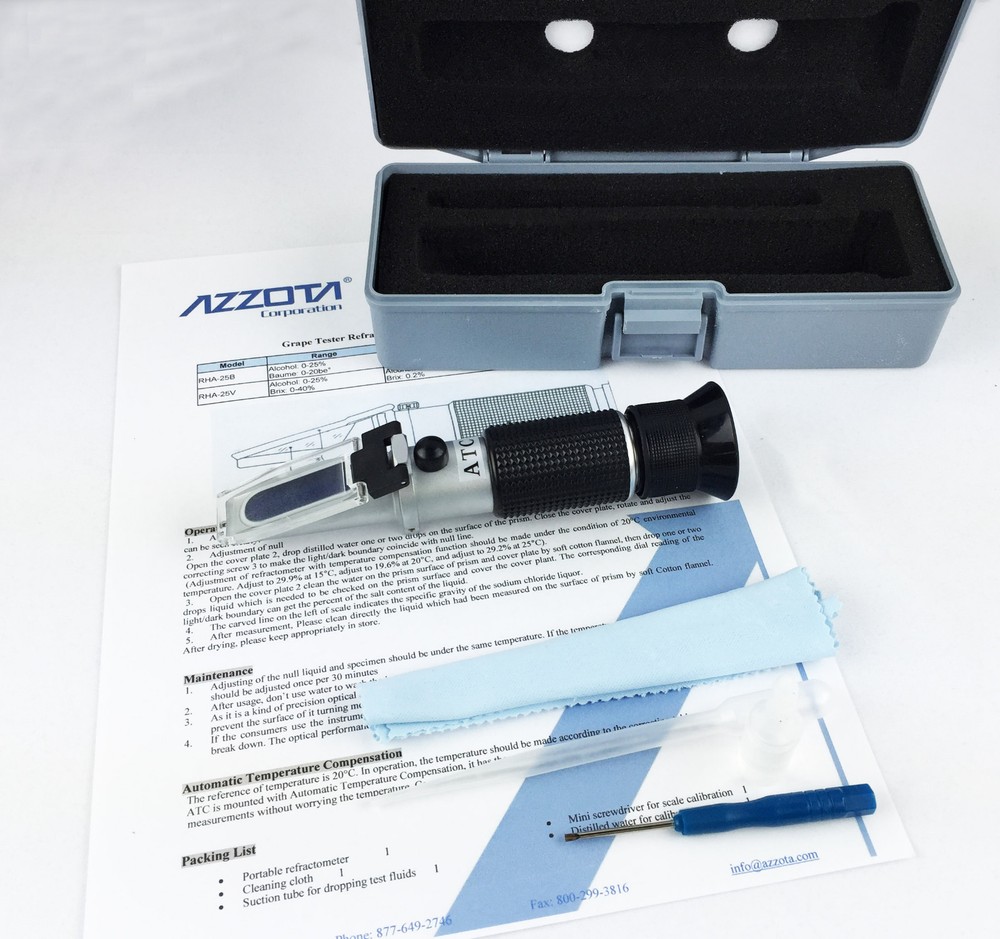 Azzota®Salinity Refractometer w/ ATC, Range Salinity: 0-28%
