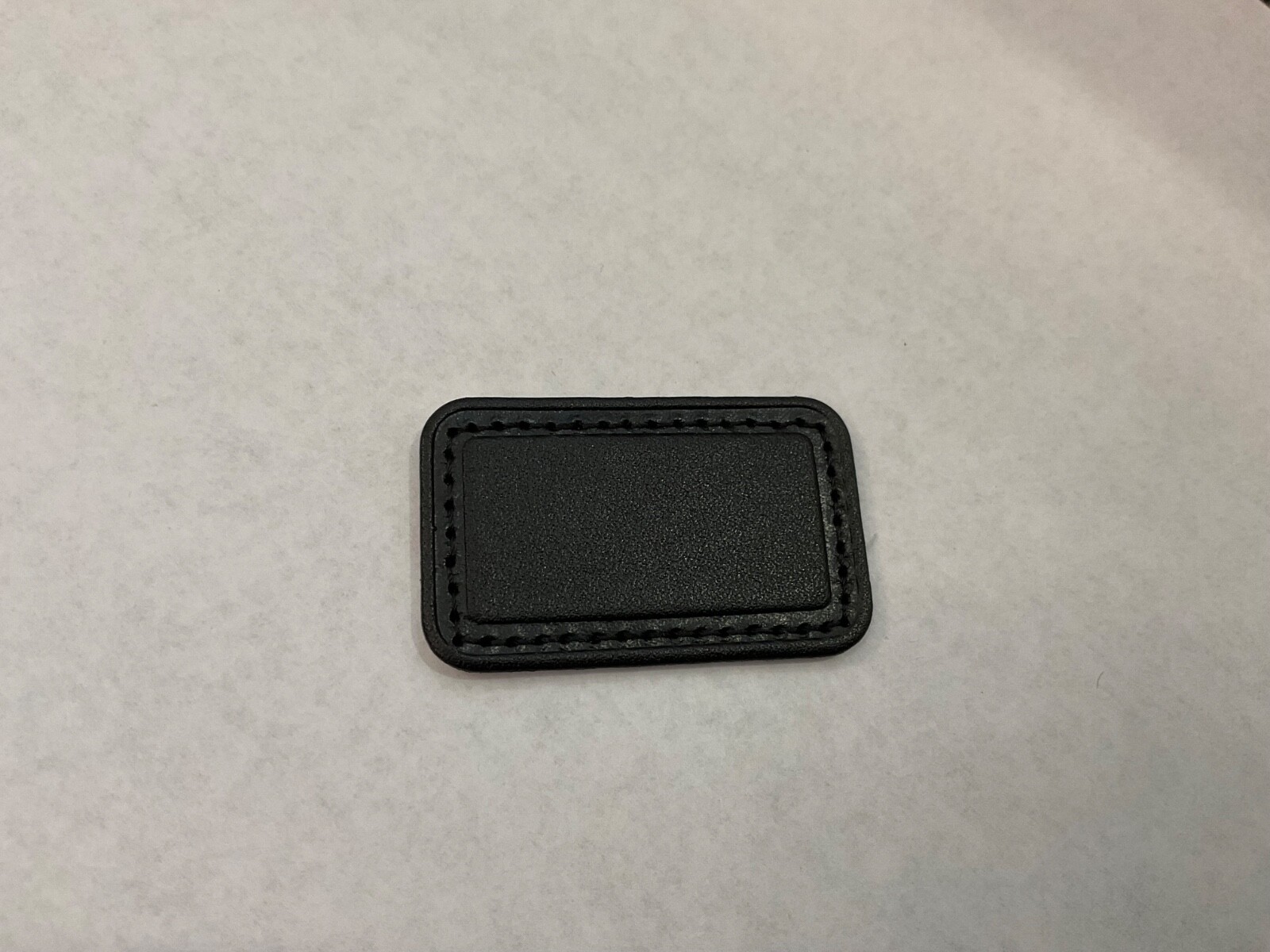 NEW Tumi Large 2-1/4” x 1-3/8” Leather Monogram Patch - CLASSIC SOLID BLACK