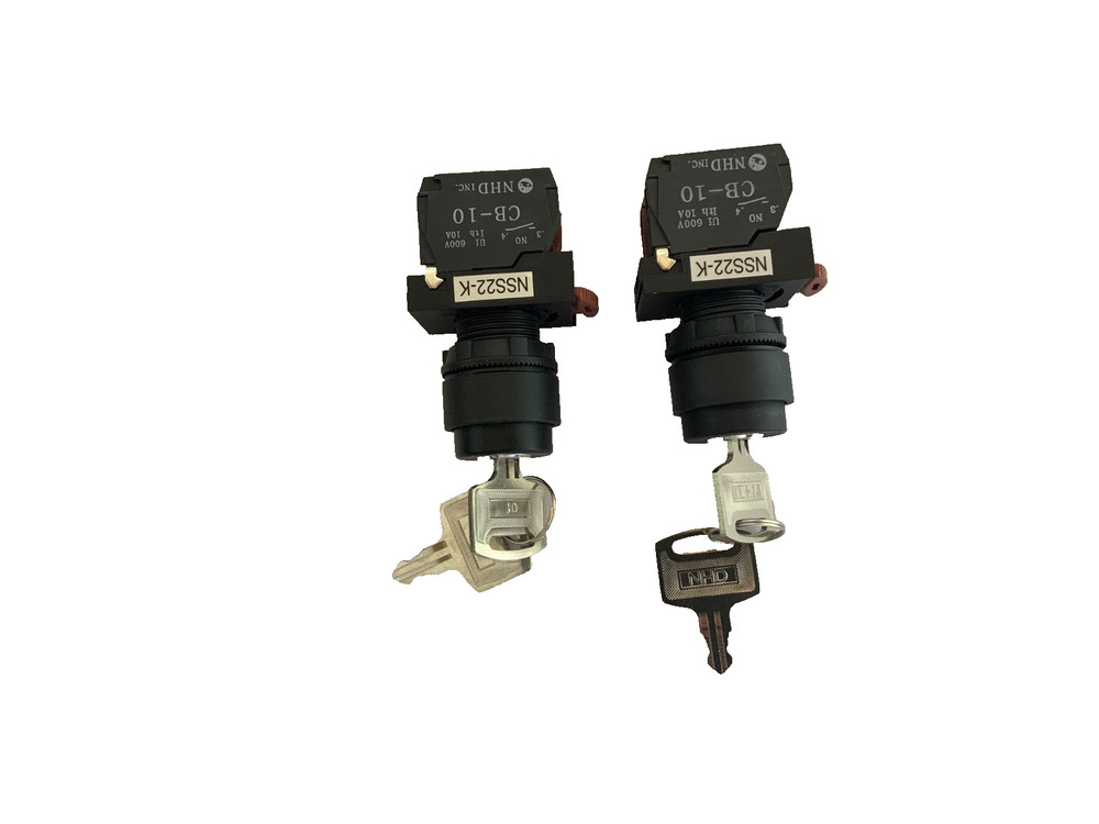 NHD NSS22-K022 3 KEY POSITION (SPRING POSITION) SELECTOR SWITCH 2A2B
