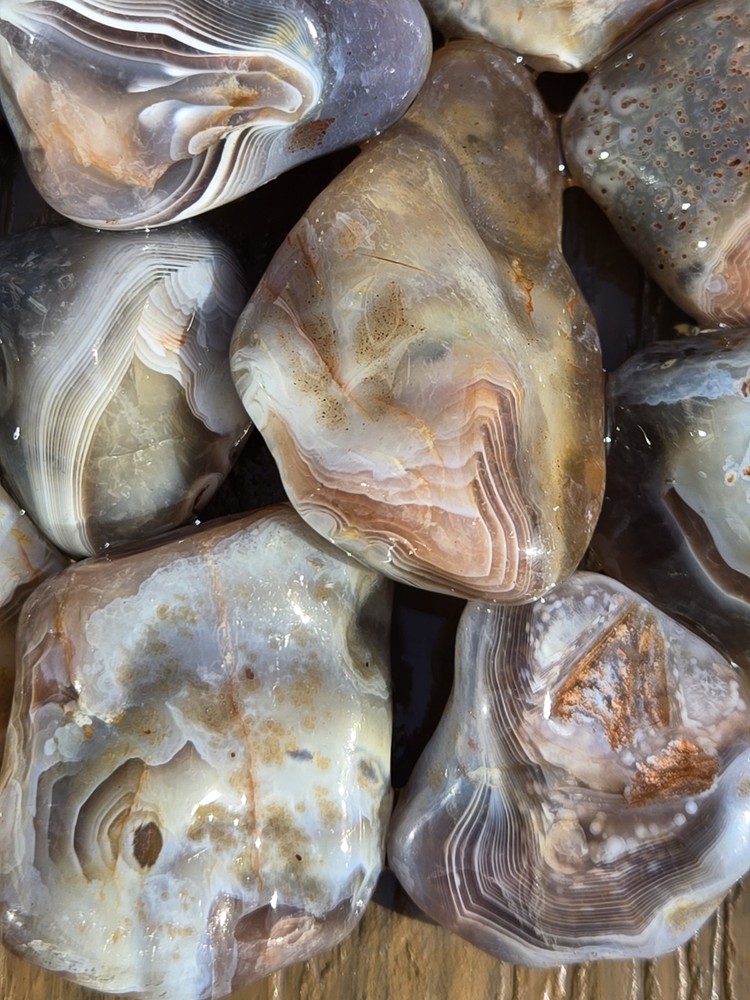 Botswana Agate Selects - ROLLING HILLS - Rough, Natural, Not Polished A+ Grade