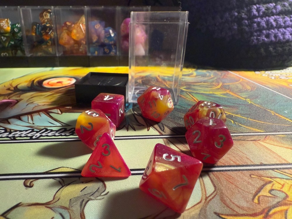 7 Piece Polyhedral Dice Set For Tabletop Gaming. (NEW), Includes Case!!! (D10)