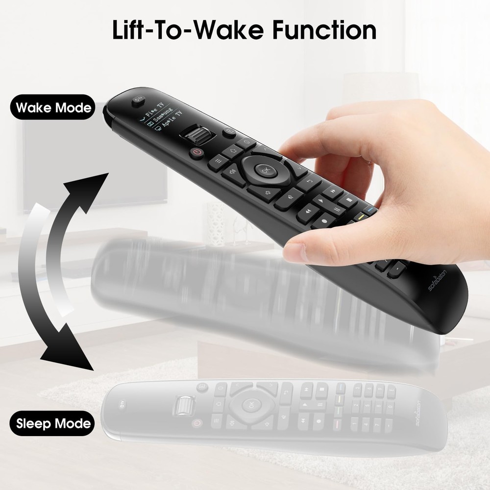 SofaBaton U2 Universal Remote with Backlit Button and Upgraded Scroll Black